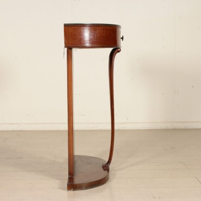 Wall Mounted Console Table Mahogany Veneer Glass Vintage Italy 1950s