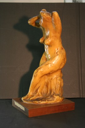 Sculpture Umberto Milani Femme que se Peigne Cire Plâtre 1943