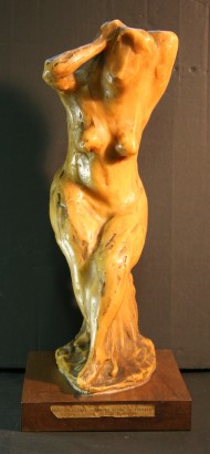 Sculpture Umberto Milani Femme que se Peigne Cire Plâtre 1943