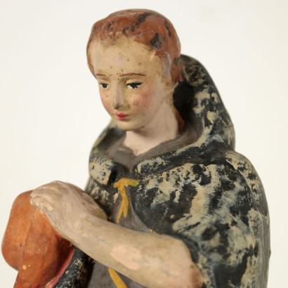 Groupe de Sept Petits Statues Plâtre Italie Première moitié '900