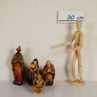 Groupe de Statues de Crèche Plâtre Italie Première moitié '900