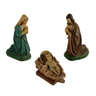 Holy Family Nativity Statues Gypsum Italy Early 1900s