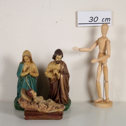 Holy Family Nativity Statues Gypsum Italy Early 1900s