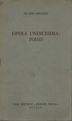 Opera Undicesima: Poesie