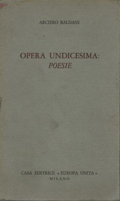 Opera Undicesima: Poesie
