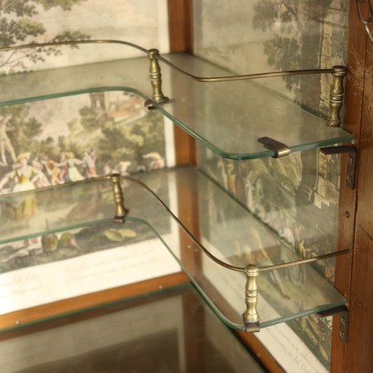 Revival Cupboard with Bar Compartment Brass Italy Early 1800s