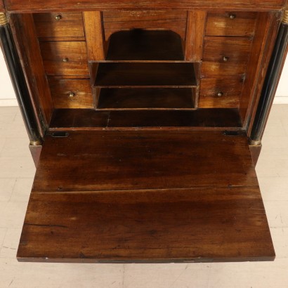 Empire Walnut Secretaire Manufactured in Italy Early 1800s