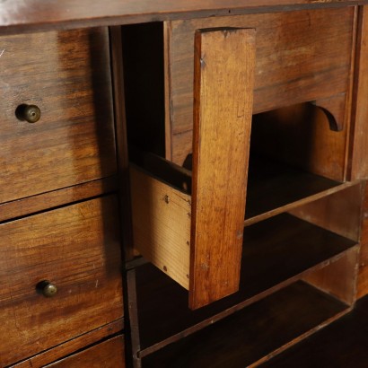 Empire Walnut Secretaire Manufactured in Italy Early 1800s