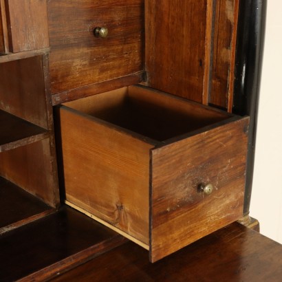 Empire Walnut Secretaire Manufactured in Italy Early 1800s