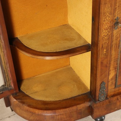 Inlaid Cabinet Maple Walnut Bronze England Late 1800s