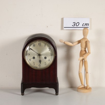 Junghans Table Clock Wood Metal Glass Germany 1940s-1930s