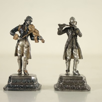 Musicians by Giuseppe Vasari Glazed Metal Vintage Italy 1970s