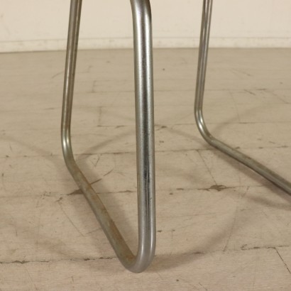 Set of Chairs Chromed Pipe Skai Vintage France 1940s