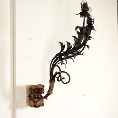 Wall Light Wrought Iron Sheet Italy Early 1900s