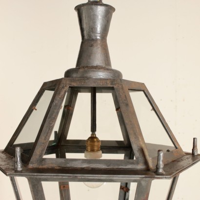 Pair of Lanterns Iron Glass Italy Second Half of 1900s