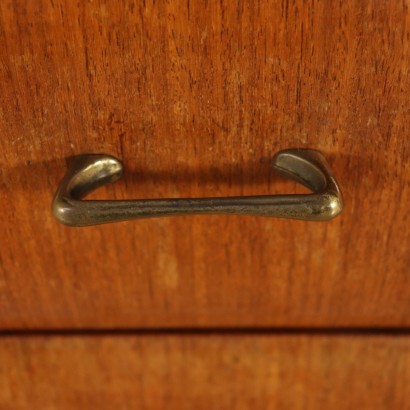 Cupboard Teak Veneer Brass Vintage Manufactured in Italy 1960s