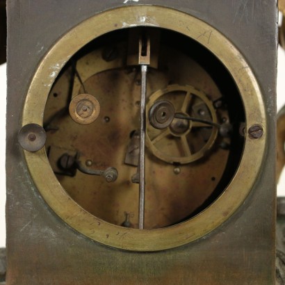 Table Clock with Plant Ornaments Gilded Bronze Mid 19th Century