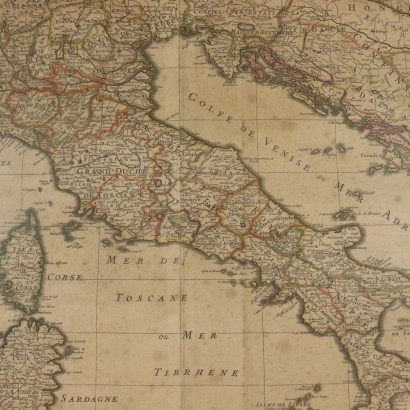 Map of Italy in the 12th Century from Drawing by Sanson Nicolas 1696