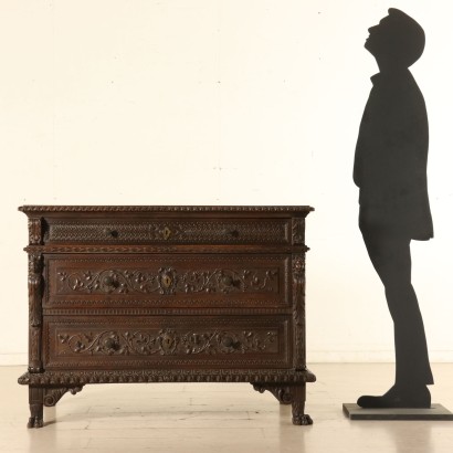 Inlaid Walnut Chest of Drawers Italy Early 20th Century