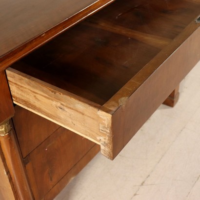 Empire Chest of Drawers Walnut Slab Italy Early 1900s