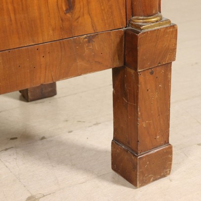 Empire Chest of Drawers Walnut Slab Italy Early 1900s