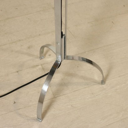 Floor Lamp Chromed Metal Opaline Glass Vintage Italy 1970s-1980s