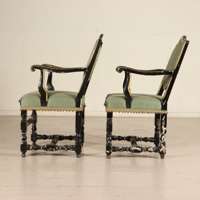 Pair of Walnut Armchairs Italy First Half of 1700s