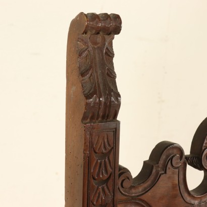 Neo-Renaissance Walnut Chair Manufactured in Italy Late 1800s