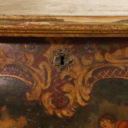 Lacquered and Decorated Storage Bench Italy First Half of 1900s