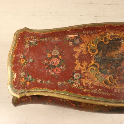 Lacquered and Decorated Storage Bench Italy First Half of 1900s