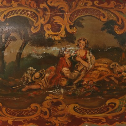 Lacquered and Decorated Storage Bench Italy First Half of 1900s