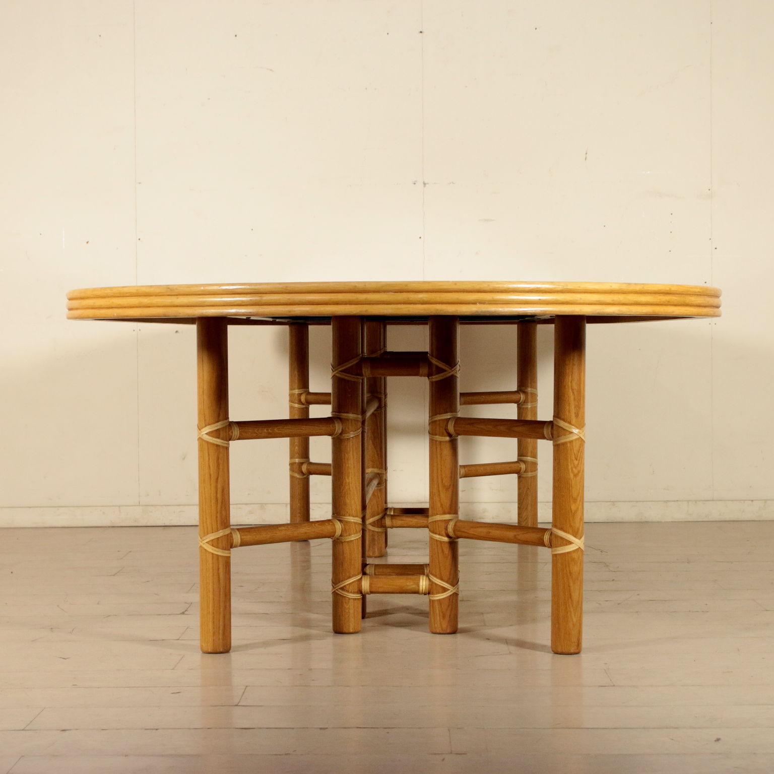 Large Table For Mcguire Leather Bamboo Vintage Usa 1980s Tables