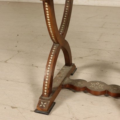 Set of Three Inlaid Chairs Walnut Ivory Inlays Italy 1800s