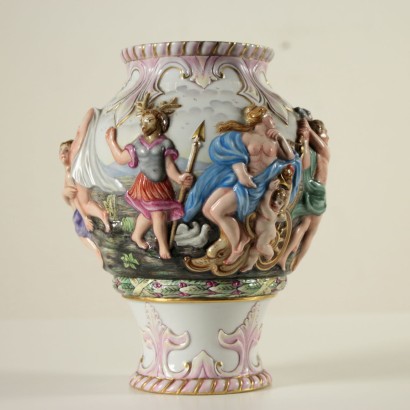 Capodimonte Ceramic Vase Manufactured in Italy 20th Century