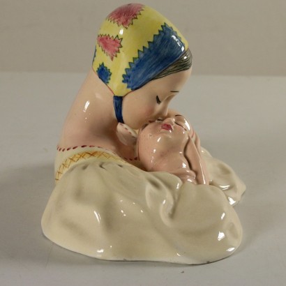 Maternity Preciosa Manufacture Ceramic Sculpture Italy 1930s-1940s