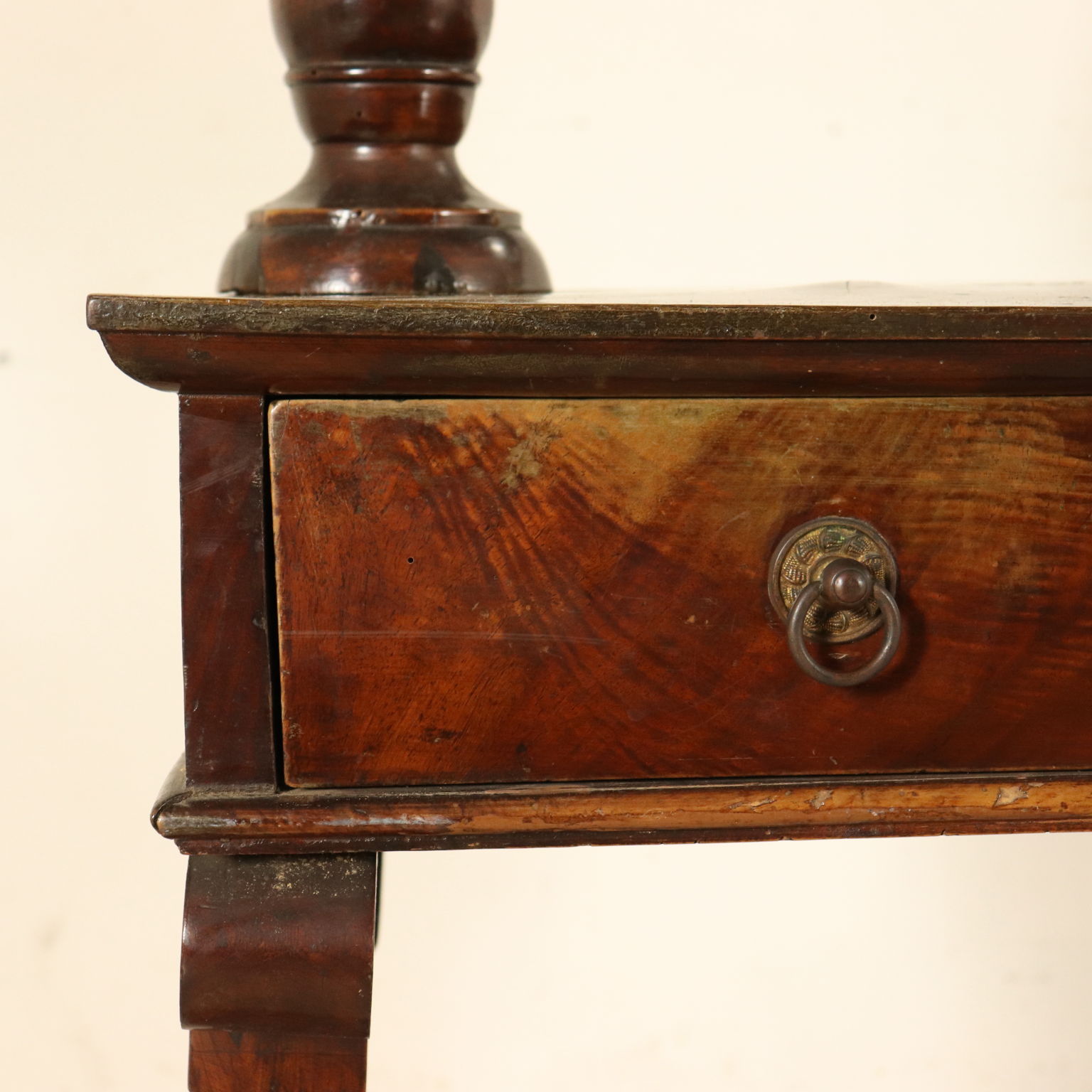 Restoration Walnut Cheval Mirror Italy First Half Of 1800s