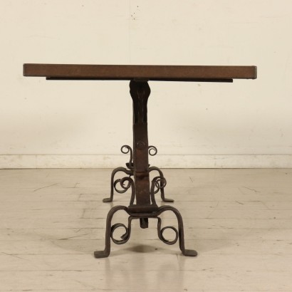 Petite Table Hêtre Fer Fabriqué en Italie XXeme siècle