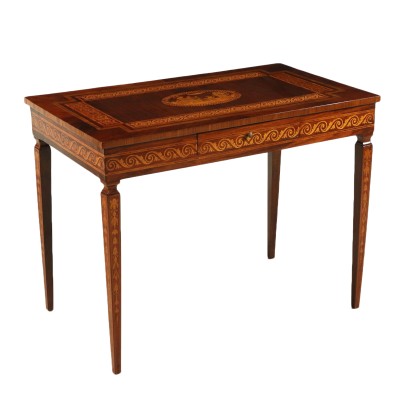 Elegant Inlaid Writing Desk Italy Second Half of 1800s