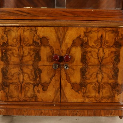 Walnut Serpentine Showcase Italy First Half of 1900s