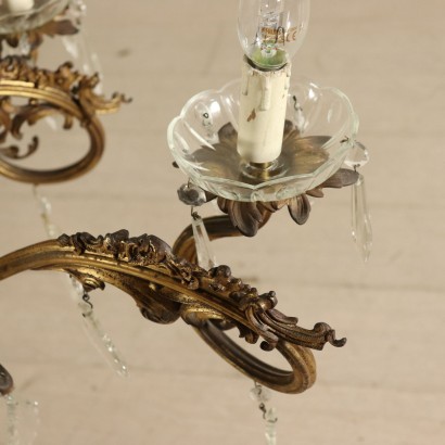 Elegant Bronze Chandelier Manufactured in Italy Early 1800s