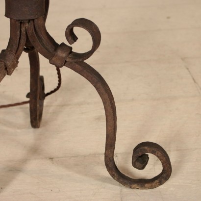 Floor Lamp with Shade Wrought Iron Italy 18th Century