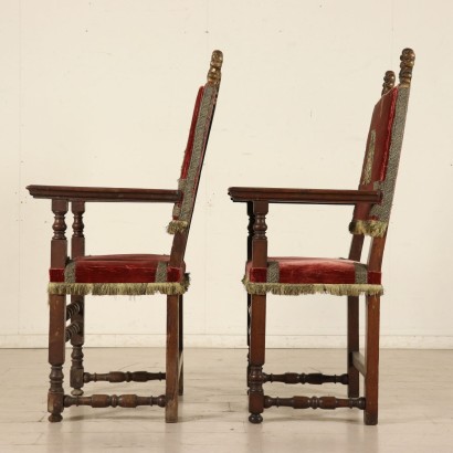 Pair of Walnut Highchairs Manufactured in Italy Early 1700s