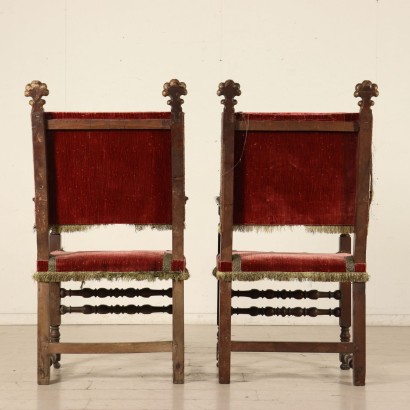 Pair of Walnut Highchairs Manufactured in Italy Early 1700s
