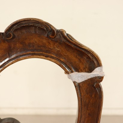 Set of Six Walnut Chairs Italy First Half of 1900s