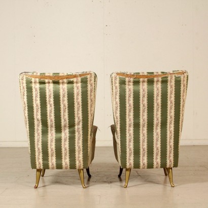Pair of Armchairs for Isa Vegetable Hair Vintage Italy 1950s-1960s