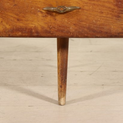 Writing Desk Oak Veneer Back-Treated Glass Vintage Italy 1950s