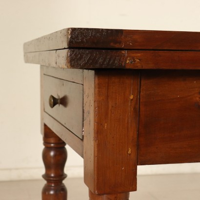 Poplar Table Turned Legs Italy Mid 19th Century