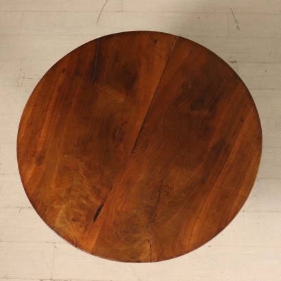 Walnut Round Table Manufactured in Italy First Half of 1800s