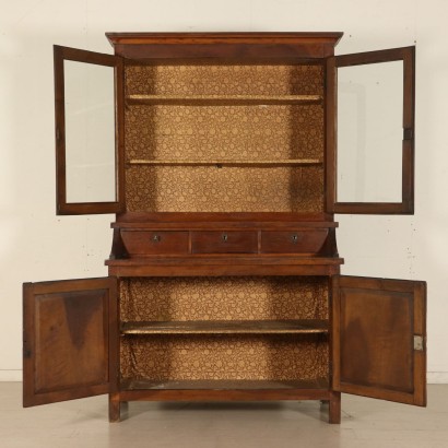 Bureau Bookcase Two Doors Walnut Italy Early 1800s