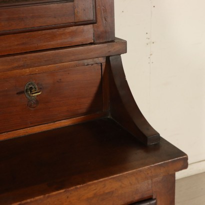 Bureau Bookcase Two Doors Walnut Italy Early 1800s